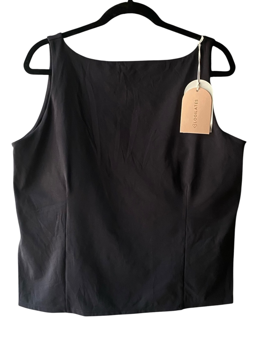 Blogilates Boatneck Tank Top Black Criss-Cross Back Built-In Bra Womens Size 3X